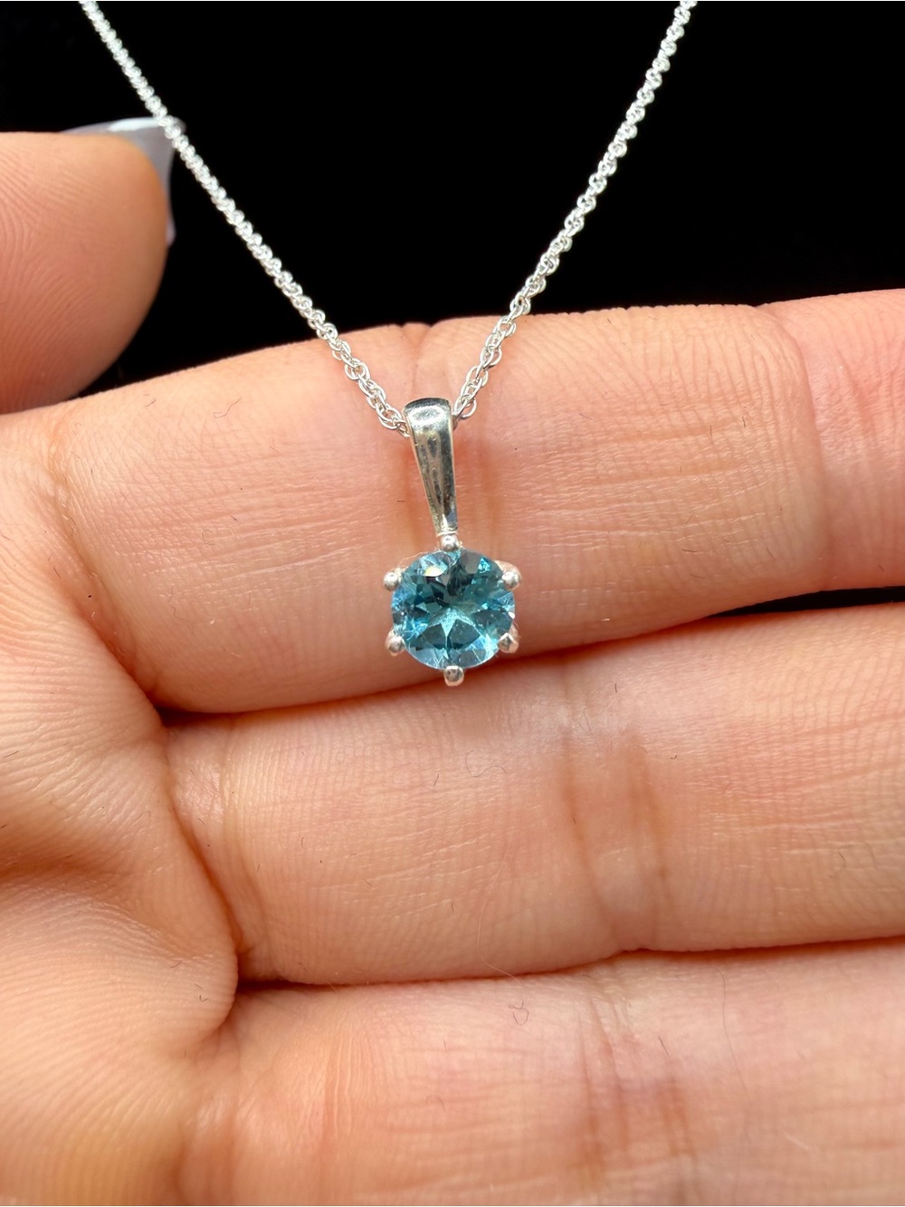 Sterling Silver 925 London Blue Topaz Necklace - Women